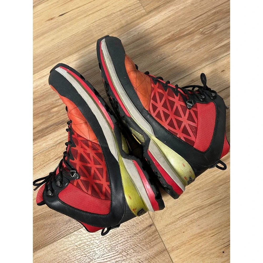 The North Face Hiking Boots Mens 12 Red Orange Gore-Tex Vibram Hiking Gorp Camp